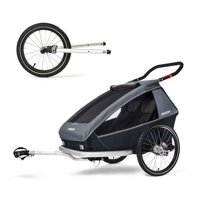 CROOZER Kid Vaaya 2 Graphite blue Cykelvagn inklusive joggerset