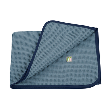 odenwälder Plaid enfant piqué gaufré blue pearl