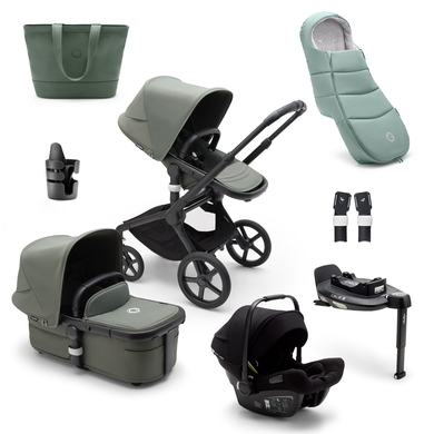 bugaboo Poussette trio combinée 3en1 Fox 5 kit naissance Black/Forest Green