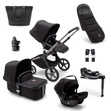 bugaboo Poussette trio combinée 3en1 Fox 5 kit naissance Graphite/Midnight Black