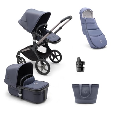 bugaboo Poussette duo combinée 2en1 Fox 5 accessoires Graphite/Stormy Blue