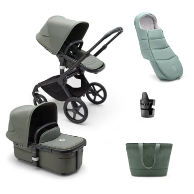 bugaboo Kombivagn Fox 5 med tillbehör Black / Forest Green