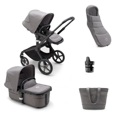 bugaboo Poussette duo combinée 2en1 Fox 5 accessoires Black/Grey Melange