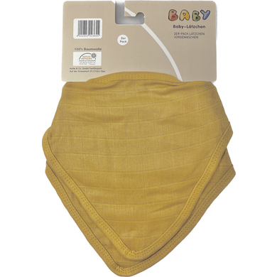 HÜTTE Bandana bébé jaune lot de 2