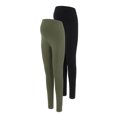 mamalicious Moderskapsleggings MEMMA 2-pack Black /Thyme