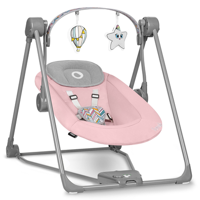 Fantablau Kimbosmart Baby Swing - Transat Électrique Rose - Chaise Haute -  5 Vitesses - Musique Bluetooth