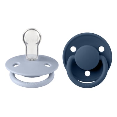 BIBS® Sucette De Lux Dusty Blue & Steel silicone 0-36 mois, lot de 2