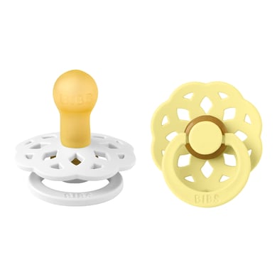 BIBS® Succhietto Boheme 0-6 mesi White & Sunshine, 2 pz.
