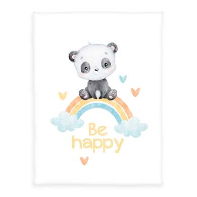 Levně babybestÂ® ChlupatĂˇ deka z mikrovlĂˇkna Rainbow Panda 75 x 100 cm