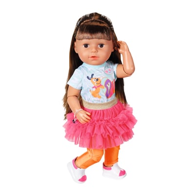 Image of Zapf BABY born® bambola Sister Style & Play brunette 43 cm