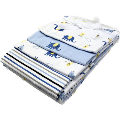 HÜTTE Serviettes enfant molleton bleu lot de 4
