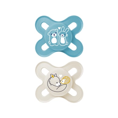 Image of MAM Original Succhietto Start in silicone 0-2 mesi 2 pezzi in blu/beige059