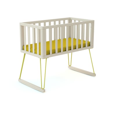 JURABABY Berceau à bascule Only bois blanc perle jaune 40x80 cm