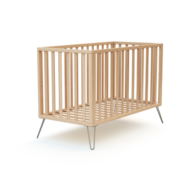 JURABABY Lit à barreaux ONLY Scandicraft hêtre/acier 60x120 cm