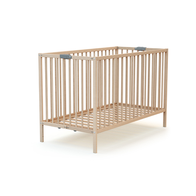 Image of WEBABY Lettino pieghevole in legno naturale non trattato 60 x 120 cm059