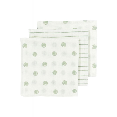 MEYCO Langes bébé Dot Stripe Soft Green lot de 3
