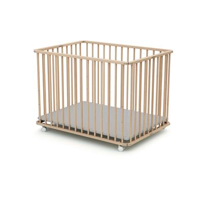 WEBABY Parc bébé pliable hêtre naturel 70x100 cm