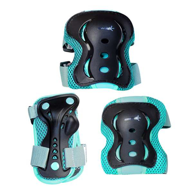 muuwmi Protections enfant pour roller turquoise taille M