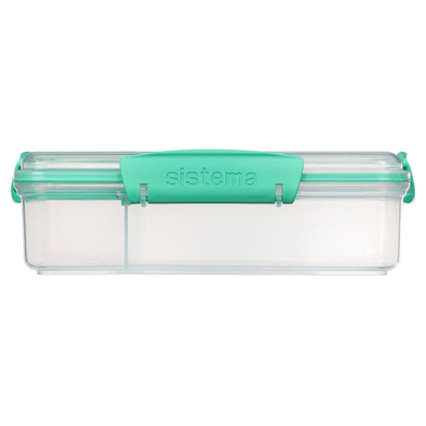 sistema® Scatola per snack con scomparti Snack Attack Duo TO GO, 975 ml, blu-verde