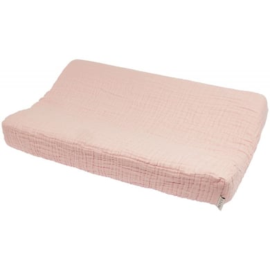 MEYCO Housse de matelas à langer mousseline uni Soft Pink 50x70 cm