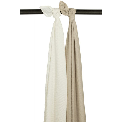 Image of MEYCO Muslin Swaddle 2-Pack Uni Off bianco / Sand059