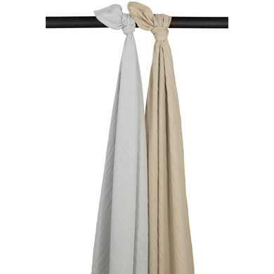 Image of MEYCO Fasce in mussola 2 pezzi Uni grigio/ Sand059