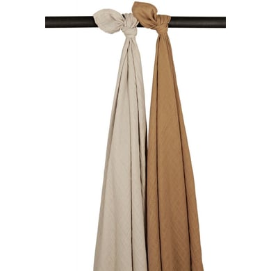 MEYCO Muslin Swaddle 2-pack Uni Sand /Toffee