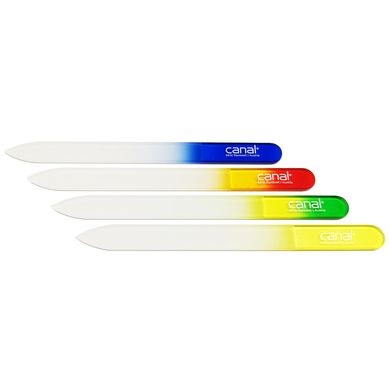 Levně pilník z tvrzeného skla canal® s barevnou rukojetí 14 cm