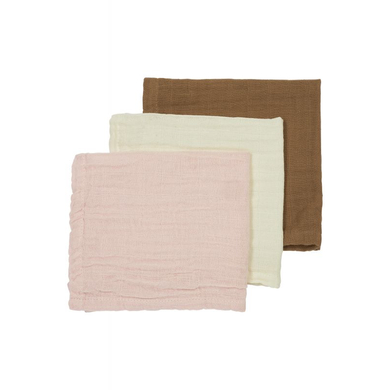MEYCO Langes bébé mousseline uni Offwhite/Sand/Toffee lot de 3