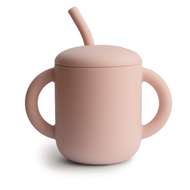 mushie Dryckeskopp med sugrör Blush