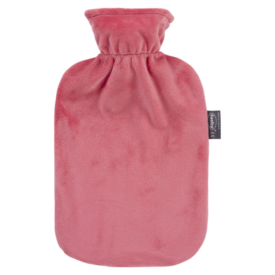 Levně fashy ® Láhev na horkou vodu 2L s fleecovým potahem v růžové barvě