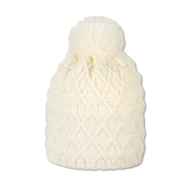 Image of Sterntaler Cappello a maglia con pom pom a rombi ecrù059