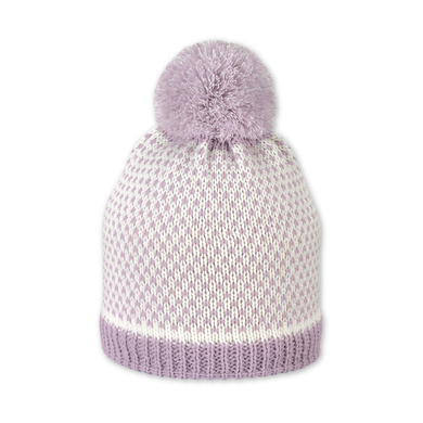 Sterntaler Bonnet tricoté à pompon motif écru