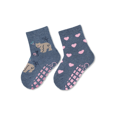 Levně Sterntaler Ponožky ABS dvojité balení medvěd/srdce inkoustově modré