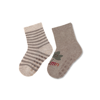 Sterntaler ABS Strumpor Dubbel Pack Höst/Ringel beige melange