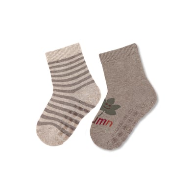 Sterntaler Chaussettes ABS pack double Autumn/Ringel beige melange