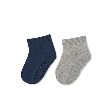 Sterntaler Lot de deux chaussettes ABS unies courtes marine