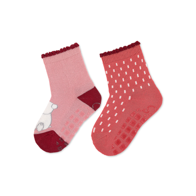 Sterntaler Chaussettes ABS pack de deux ours polaire Elia rose