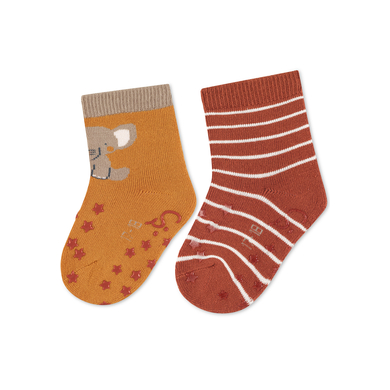 Sterntaler Chaussettes de bébé ABS pack de 2 éléphants rouille