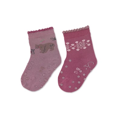 Levně Sterntaler ABS batolecí ponožky Twin Pack Bear Purple