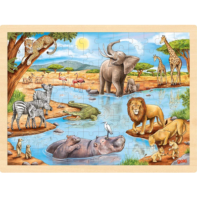 Image of goki Puzzle a intarsio della savana africana