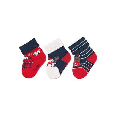 Sterntaler Chaussettes bébé Noël bleu marine lot de 3