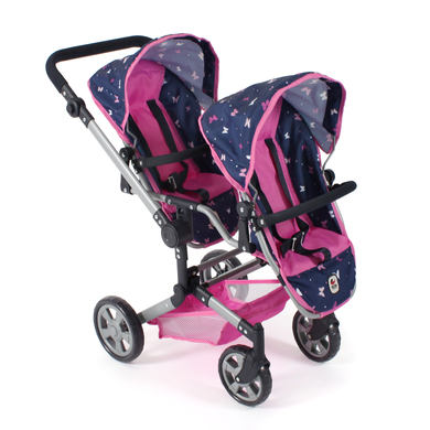 BAYER CHIC 2000 Poussette poupon double Linus Butterfly navy-pink