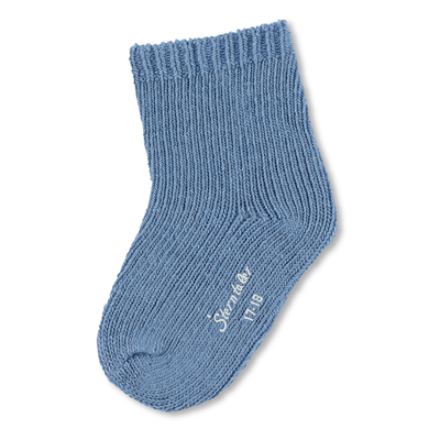 Sterntaler Chaussettes laine unie bleu moyen