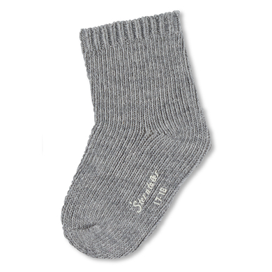 Sterntaler Chaussettes laine unie argent mélangé