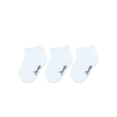 Sterntaler Lot de 3 chaussettes de sneakers blanches