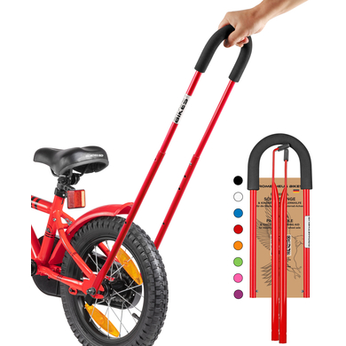 Image of PROMETHEUS BICYCLES® Maniglione di spinta per bici da bambino, rosso