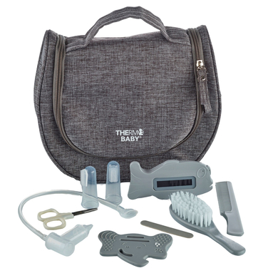 Image of Thermobaby® Set igiene neonato con borsa da toilette, grigio059