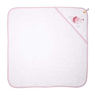 SPIEGELBURG COPPENRATH Badhandduk med luva, elefant, rosa - BabyGlück (ca 80x80 cm)