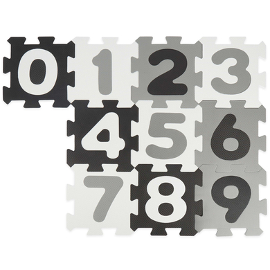Image of bieco Tappetino Puzzle con numeri, bianco/nero, 10 pezzi